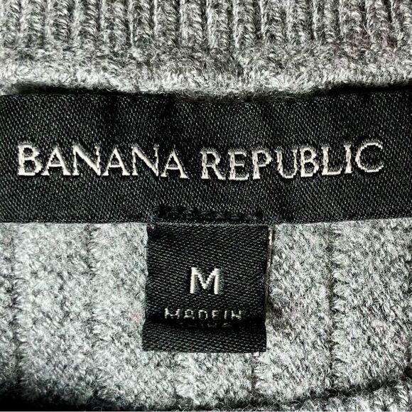 Banana Republic Striped Crew Neck Sweater in Grey Heather/Yellow Women’s M - Picture 4 of 5